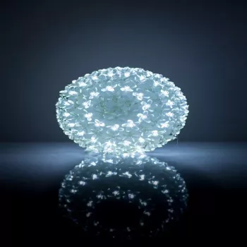 iLike Bumba ar puķēm 465 200LED D-20cm valkoinen koristeellinen pallovalaisin kukkakuviolla