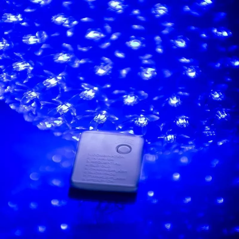 iLike koristeellinen LED-valopallo kukilla 300 LED sininen 25 cm
