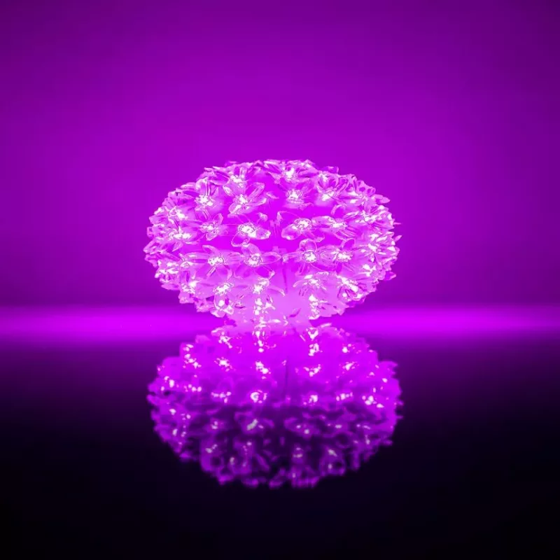 iLike Bumba ar puķēm RS-214 80LED D-13cm violetti koristeellinen LED-valaisin