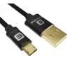 Evelatus datakaapeli Micro USB EDC02 Dual Side Gold Plated Connectors musta