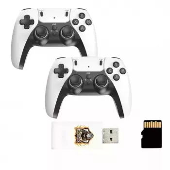 GameBox HY01 64-bittinen retro 20K peli 4K HDMI -tikkukonsoli / Android-box 2 langattomalla ohjaimella valkoinen