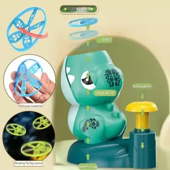 Kiddyz KT1 Dino Flying Disc katapulttiheitin lelu 2 raketilla