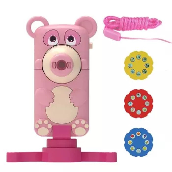 Kiddyz PR1 lasten 2-in-1 kompakti taitettava piirustusprojektori pöytäteline kamera karhudesign