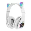 Bemi B39 lasten kissa Bluetooth langaton headset FM-radiolla, MP3:lla, MicroSD:llä ja puheluilla - valkoinen