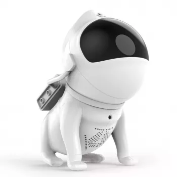 Elight G6 Space Dog nebula-efekti seinä- & kattoprojektori kaiuttimella, Bluetooth-sovellus, kaukosäädin, valkoinen