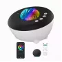 Elight J1 revontuliprojektori tunnelmaäänillä & Bluetooth-kaiuttimella, älykäs Wi-Fi Bluetooth-sovellusohjaus, valkoinen