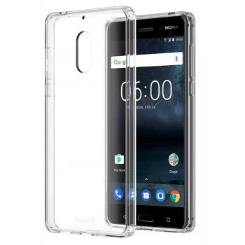 Evelatus Nokia 6.1 2018 läpinäkyvä silikonikotelo 1,5 mm TPU läpinäkyvä