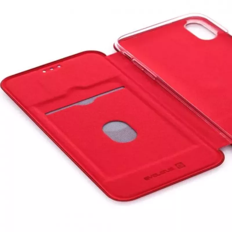 Evelatus Apple iPhone X/Xs Book Case viininpunainen