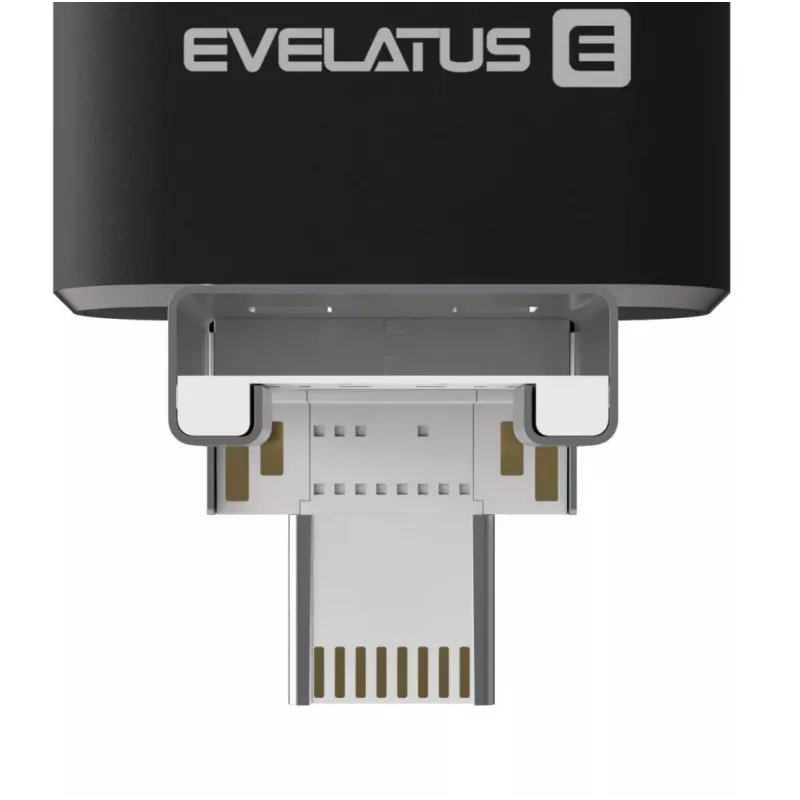 Evelatus USB Flash 4in1 64GB EFD03 (USB, Micro, Type-C ja iPhone) musta