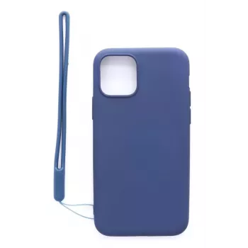 Evelatus Apple iPhone 11 Pro Soft Touch -silikonikuori ja kantohihna tummansininen