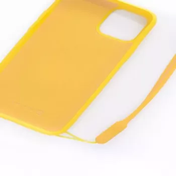 Evelatus Apple iPhone 11 Pro Soft Touch -silikonikuori ja kantohihna keltainen