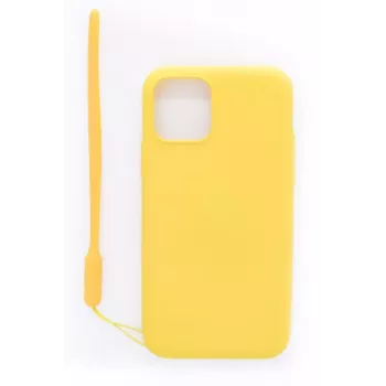 Evelatus Apple iPhone 11 Pro Soft Touch -silikonikuori ja kantohihna keltainen