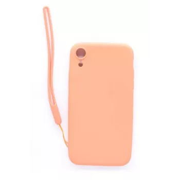 Evelatus Apple iPhone XR Soft Touch -silikonikuori ja hihna pinkki