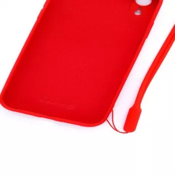 Evelatus Apple iPhone XR Soft Touch -silikonikuori ja hihna punainen