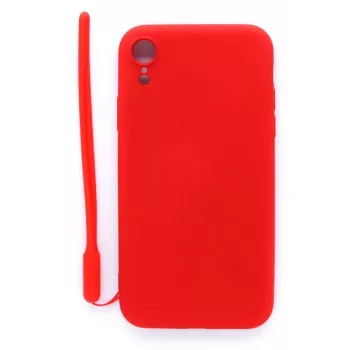 Evelatus Apple iPhone XR Soft Touch -silikonikuori ja hihna punainen