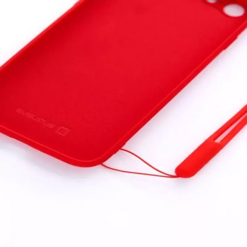 Evelatus Apple iPhone 7/8/SE2020/SE2022 Soft Touch -silikonikuori ja hihna punainen
