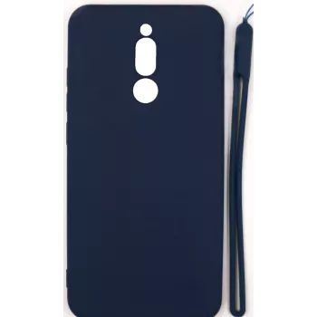 EVELATUS Xiaomi Redmi 8 Soft Touch -silikonikuori ja kantohihna tummansininen
