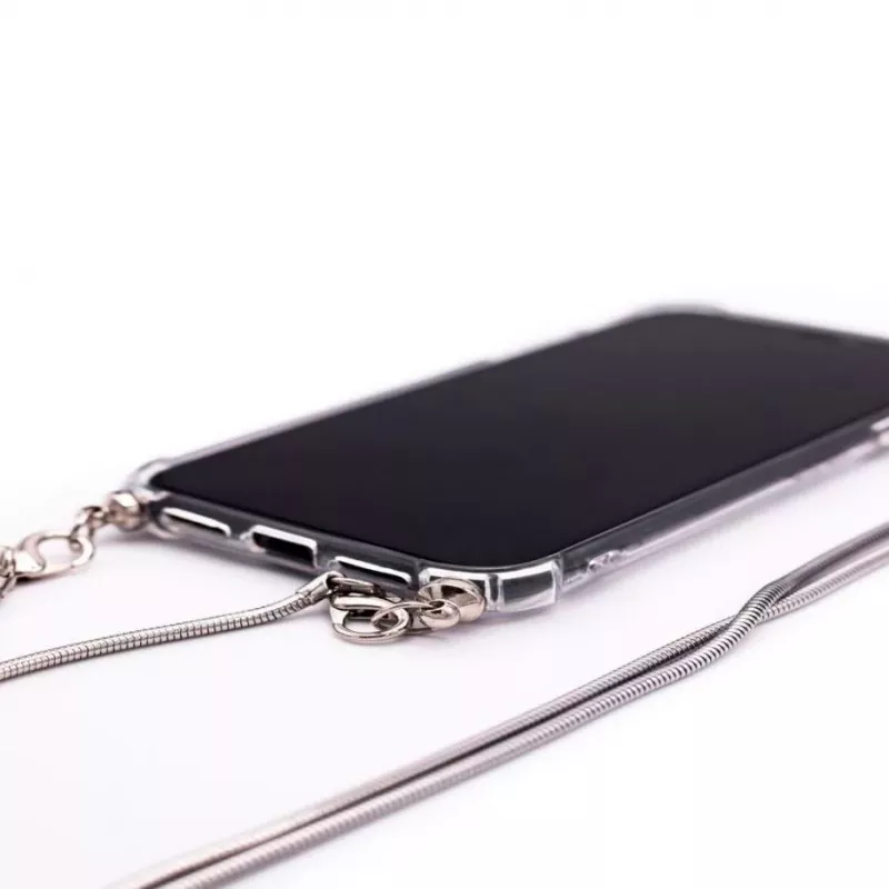 Evelatus Samsung Galaxy S10e silikoni läpinäkyvä ja kaulaketju TPU space gray
