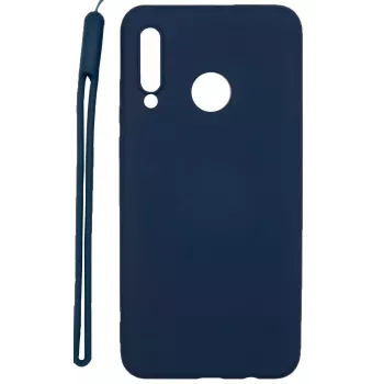 Evelatus Huawei P30 Lite Soft Touch -silikonikuori ja käsilenkki tummansininen
