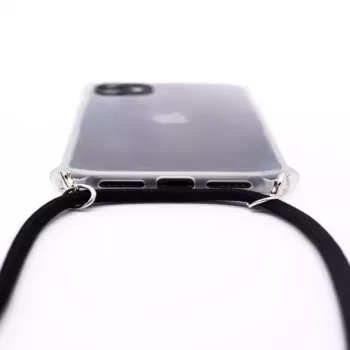 Evelatus Apple iPhone 11 Pro Max kotelo nauhalla musta läpinäkyvä