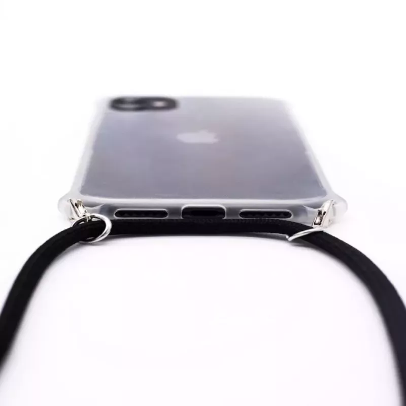 Evelatus Apple iPhone 11 Pro Max kotelo nauhalla musta läpinäkyvä
