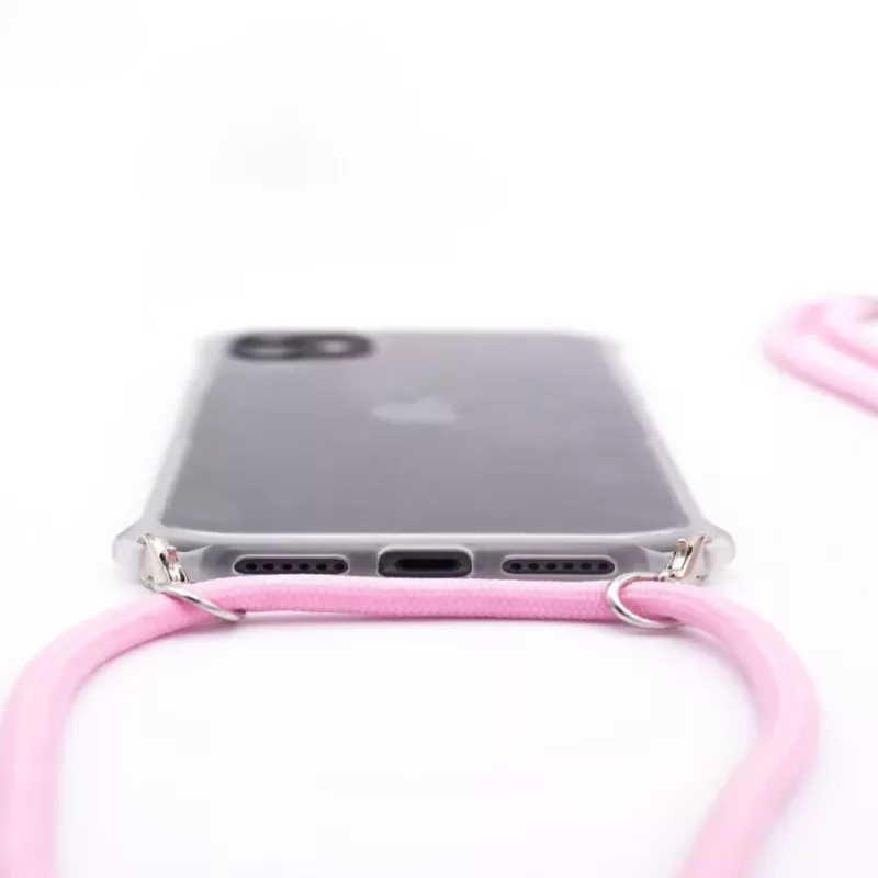 Evelatus Apple iPhone XR kotelo nauhalla pinkki läpinäkyvä