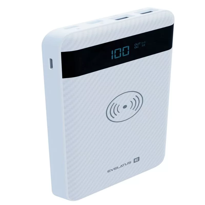 Evelatus EPB05 langaton varavirtalähde 10000 mAh valkoinen
