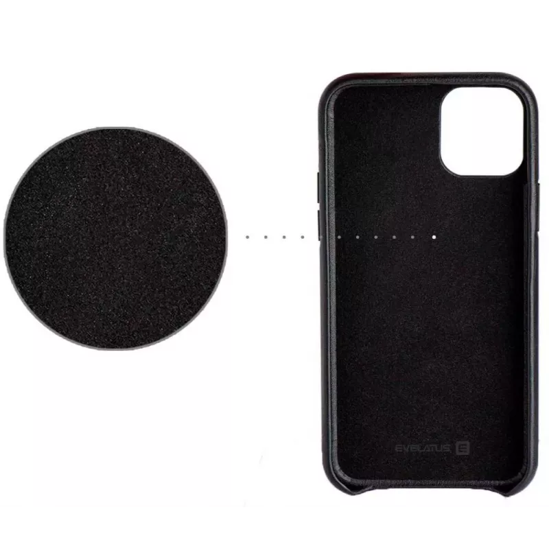 Evelatus Apple iPhone 11 Pro Max nahkakuori musta