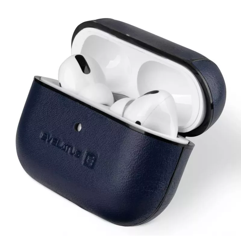Evelatus Apple AirPods Pro nahkainen suojakotelo tummansininen