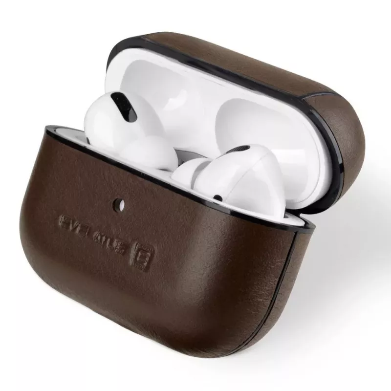 Evelatus Apple AirPods Pro nahkainen suojakotelo ruskea