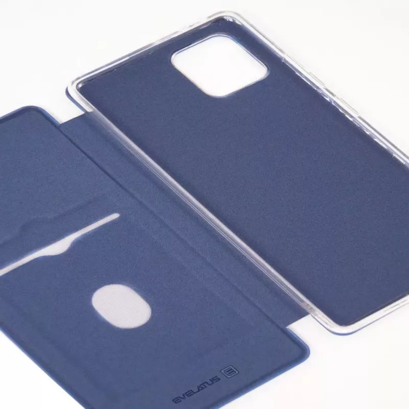 Evelatus Samsung Galaxy Note 10 Lite Book Case tummansininen