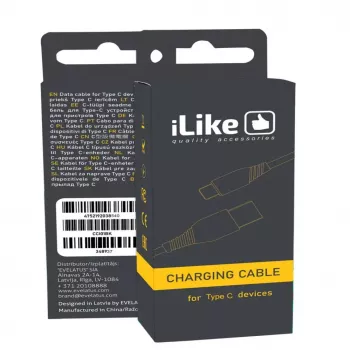 iLike latauskaapeli Type-C ICT01 valkoinen