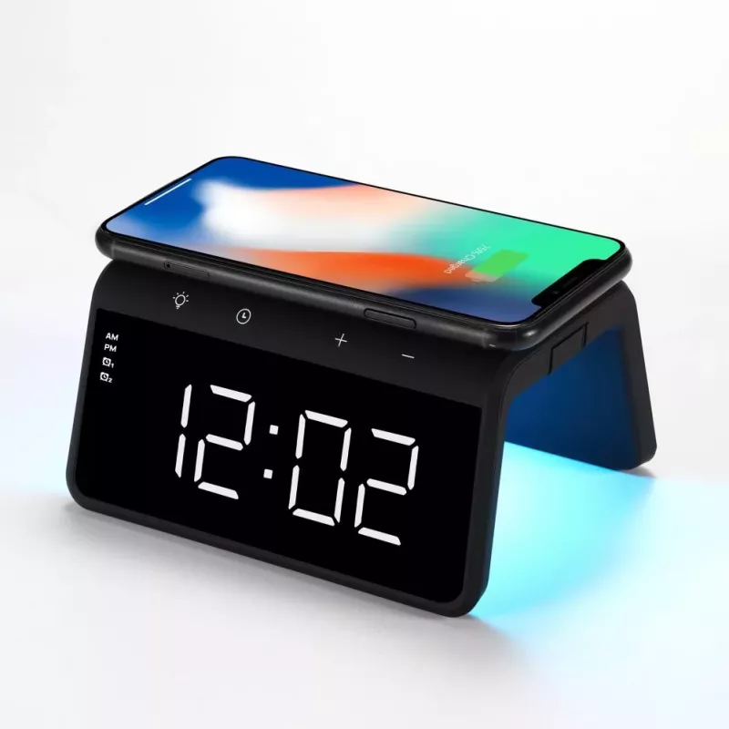 Evelatus Wireless Charging Clock WCC01BK musta