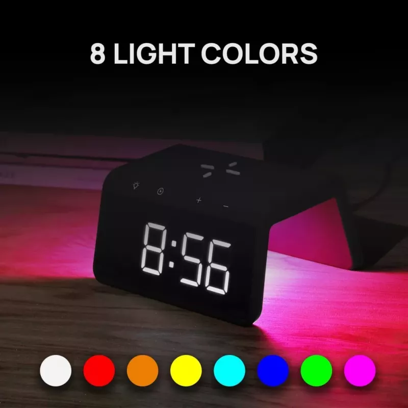 Evelatus Wireless Charging Clock WCC01BK musta
