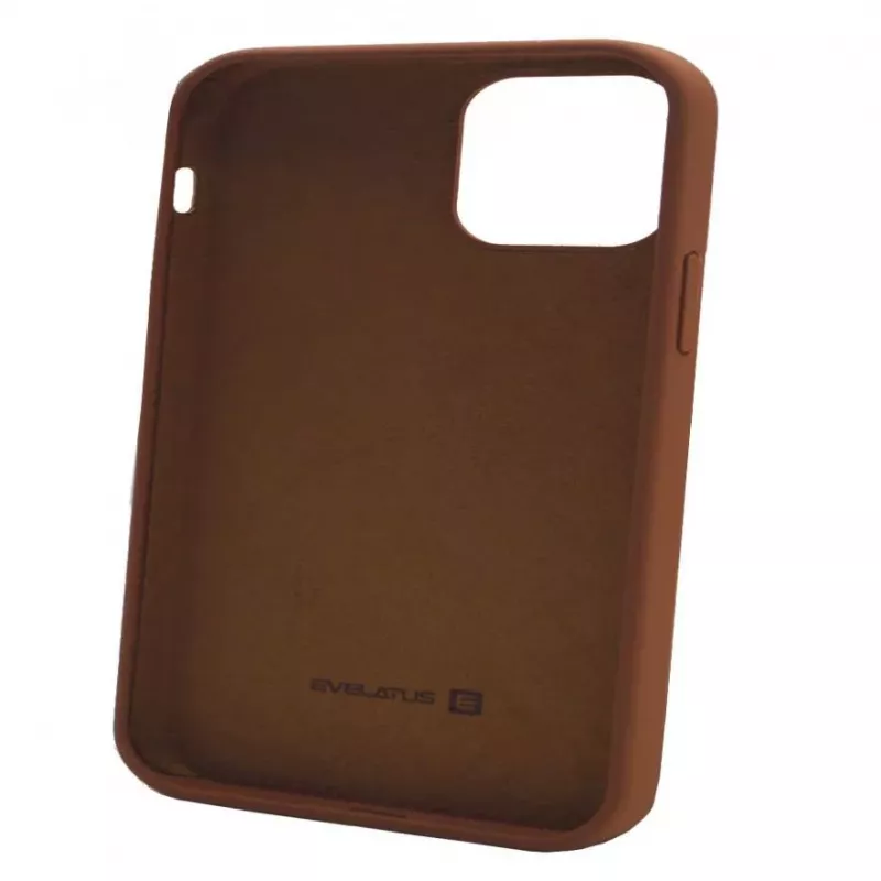 Evelatus Apple iPhone 12/12 Pro Premium Soft Touch -silikonikotelo Dark Coffee