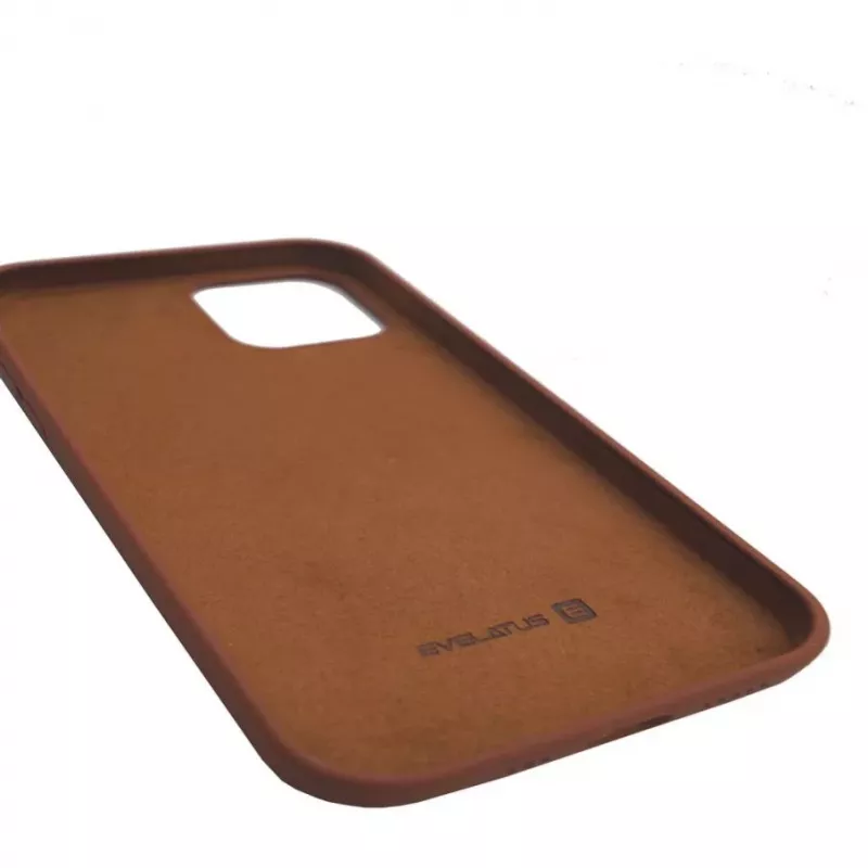 Evelatus Apple iPhone 12/12 Pro Premium Soft Touch -silikonikotelo Dark Coffee