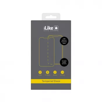 iLike Apple iPhone 12/12 Pro 2.5D Silk Print Full Cover Glass -näytönsuojakalvo – musta