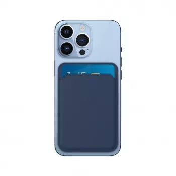 Evelatus Universal iPhone aito nahkalompakko MagSafe-yhteensopiva sininen