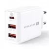 Evelatus ETC06 matkalaturi EU-seinä 3 porttia 32W USB-C / USB-A2 valkoinen