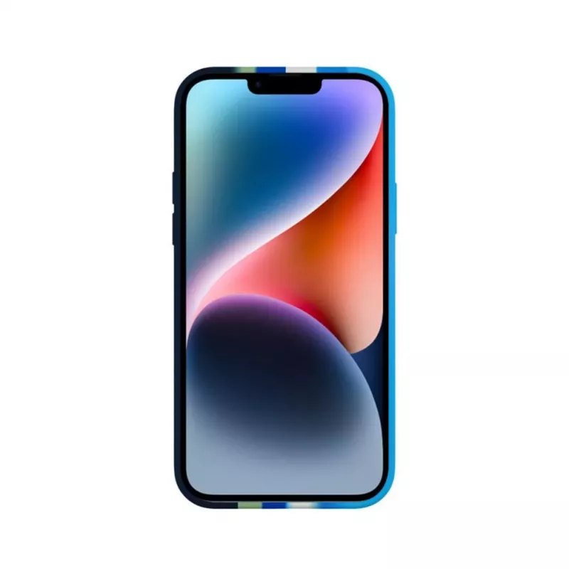 Evelatus Apple iPhone 14 monivärinen silikonikotelo sininen