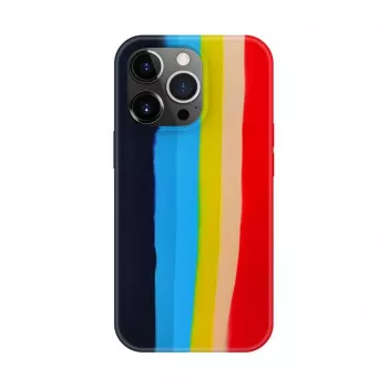 Evelatus Apple iPhone 14 Pro Max silikonikotelo monivärinen sateenkaari