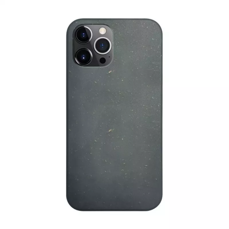 iLike Apple iPhone 12 / 12 Pro silikoni-muovikotelo Eco Print Design musta