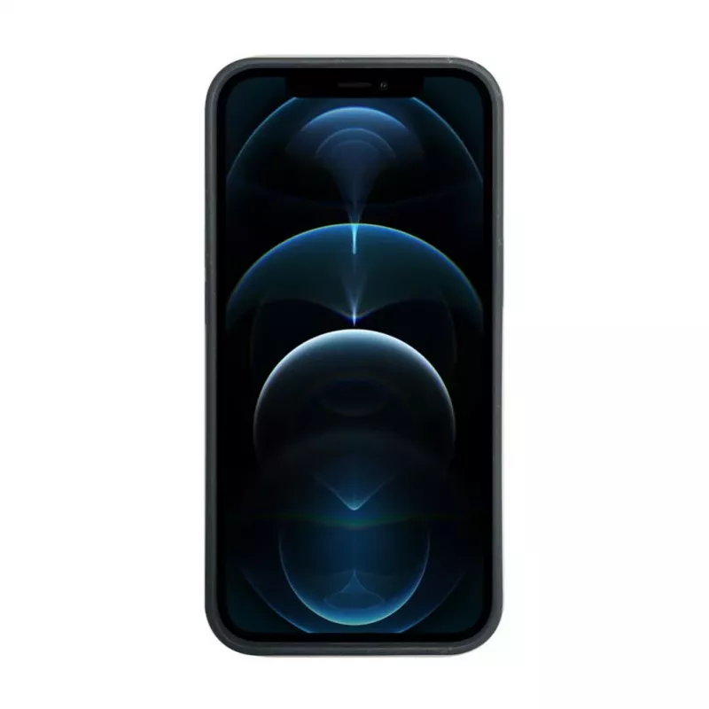 iLike Apple iPhone 12 / 12 Pro silikoni-muovikotelo Eco Print Design musta