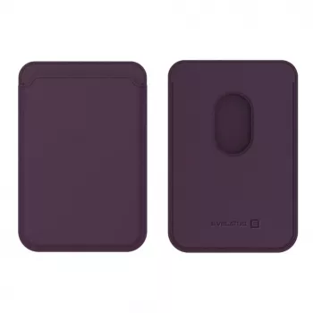 Evelatus universaali iPhone-lompakko aidosta nahasta MagSafe-yhteensopiva tummanlila