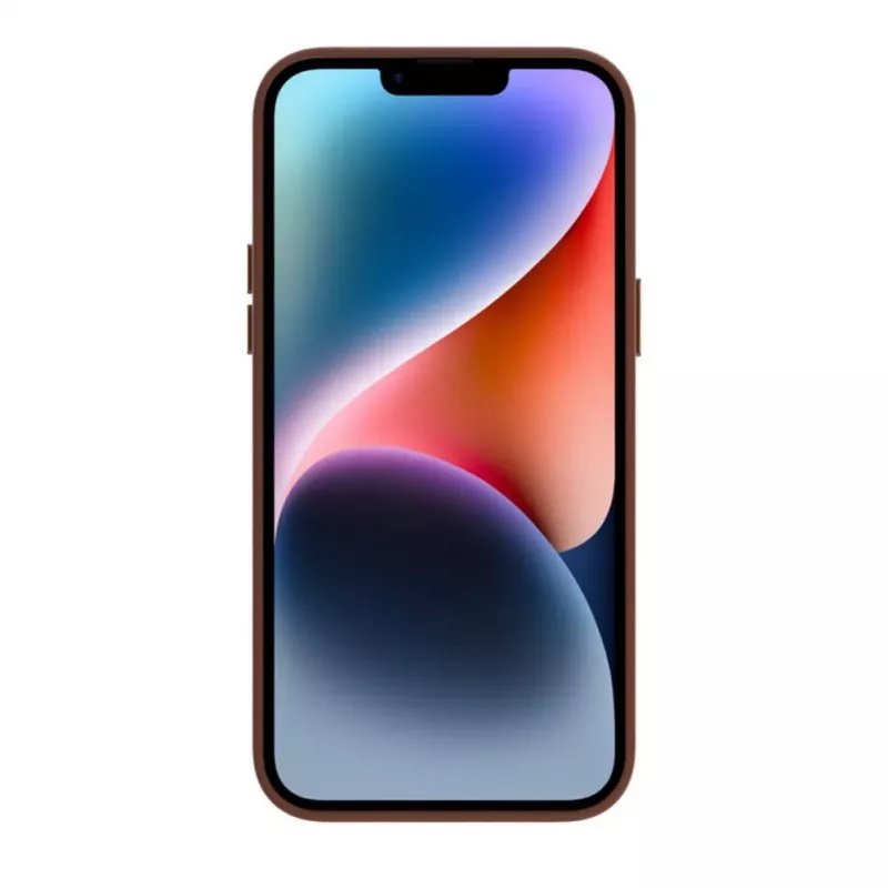 Evelatus Apple iPhone 14 aito nahkakotelo MagSafe-yhteensopiva ruskea