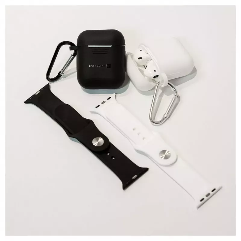 Evelatus Apple Watch 38/40/41mm silikoninen Loop-ranneke (110mm S/M) valkoinen