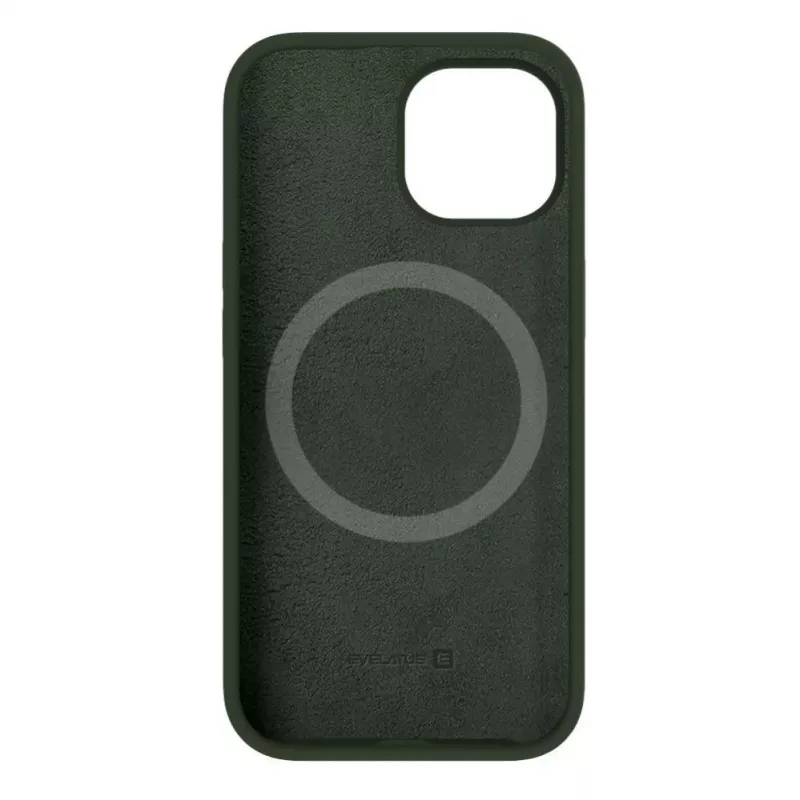 Evelatus Apple iPhone 15 Premium MagSafe Soft Touch silikonikotelo tummanoliivi
