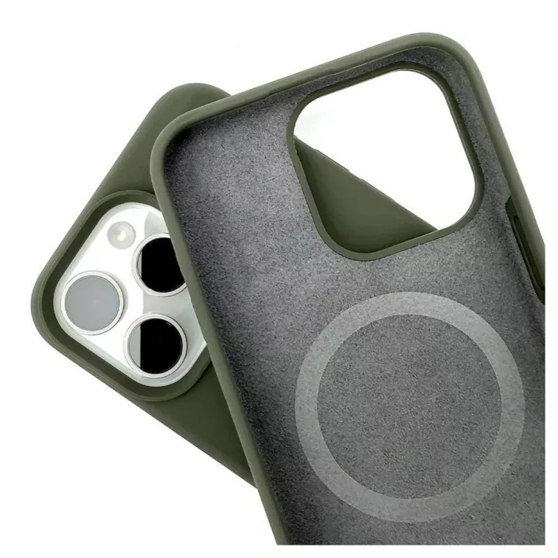 Evelatus Apple iPhone 15 Pro Max Premium MagSafe Soft Touch -silikonikuori Dark Olive