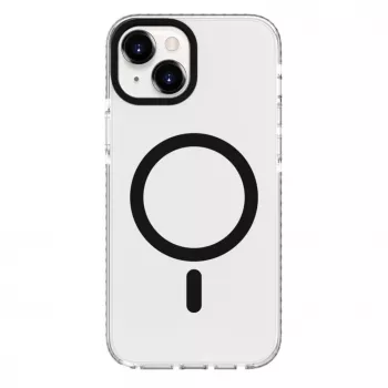 Evelatus Apple iPhone 15 Plus Clear Case PC+TPU With MagSafe läpinäkyvä musta