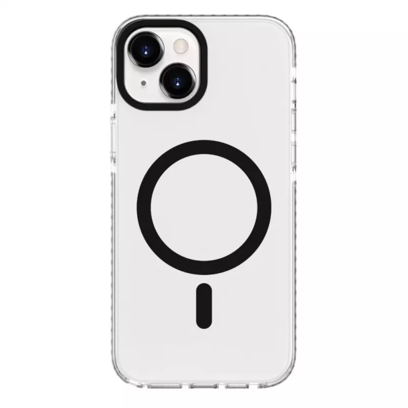 Evelatus Apple iPhone 15 Plus Clear Case PC+TPU With MagSafe läpinäkyvä musta
